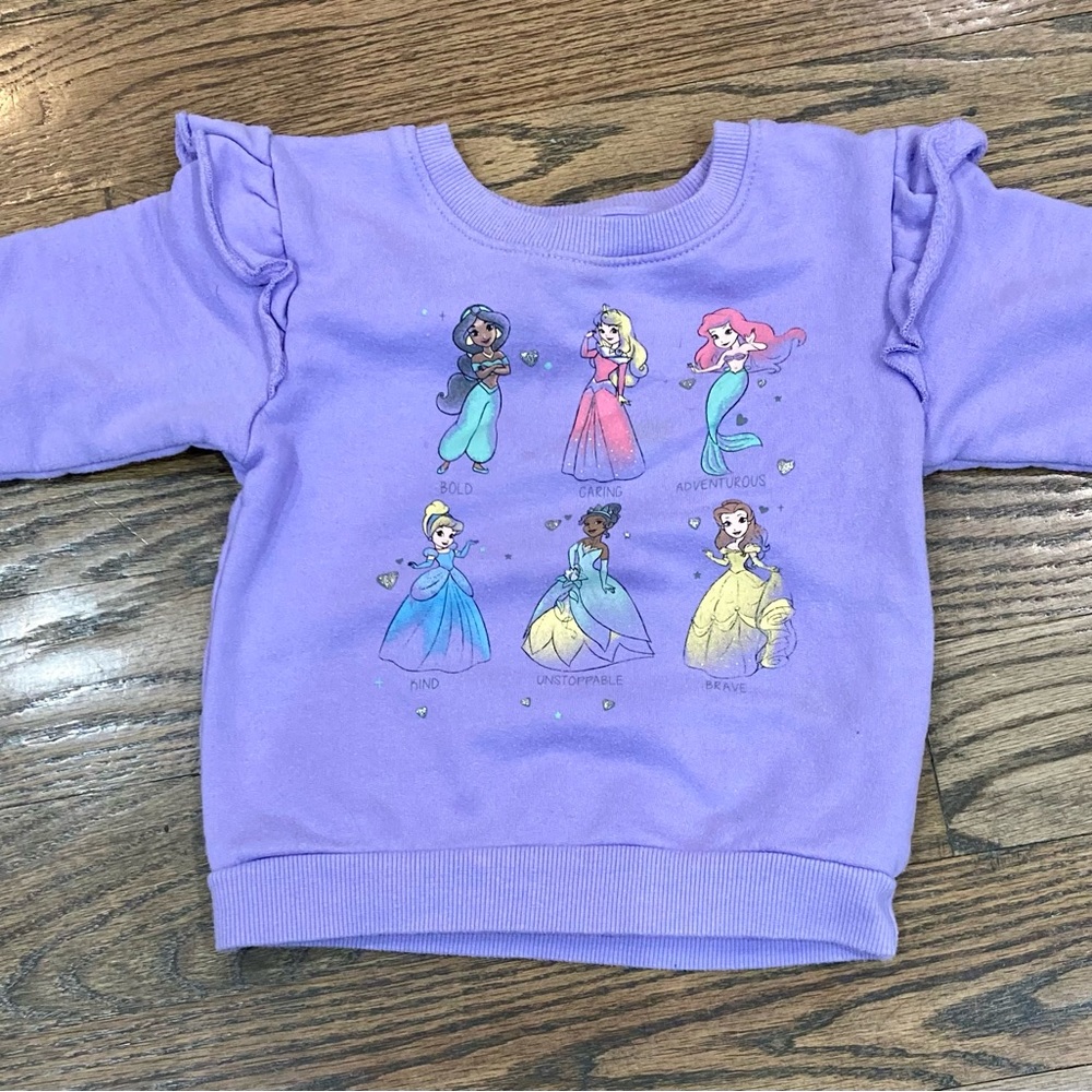 Girls 2T Purple Disney Princess Sweatshirt